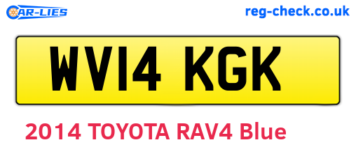 WV14KGK are the vehicle registration plates.