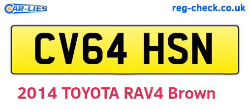 CV64HSN are the vehicle registration plates.