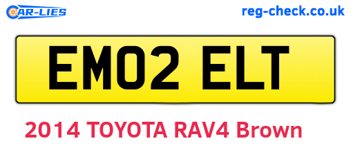 EM02ELT are the vehicle registration plates.