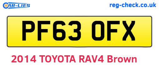 PF63OFX are the vehicle registration plates.
