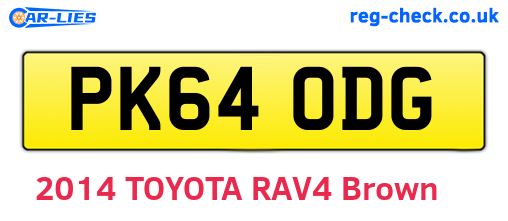 PK64ODG are the vehicle registration plates.