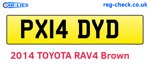 PX14DYD are the vehicle registration plates.