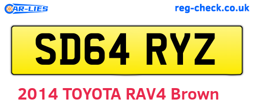 SD64RYZ are the vehicle registration plates.