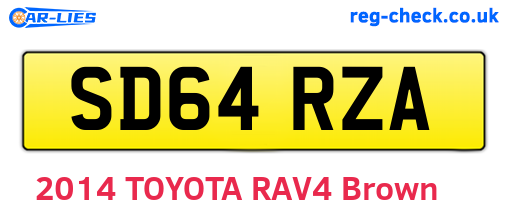 SD64RZA are the vehicle registration plates.