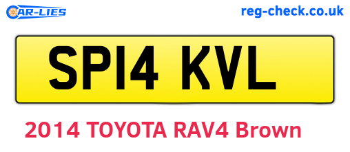 SP14KVL are the vehicle registration plates.