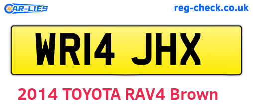 WR14JHX are the vehicle registration plates.