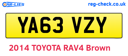 YA63VZY are the vehicle registration plates.