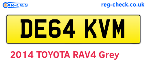 DE64KVM are the vehicle registration plates.