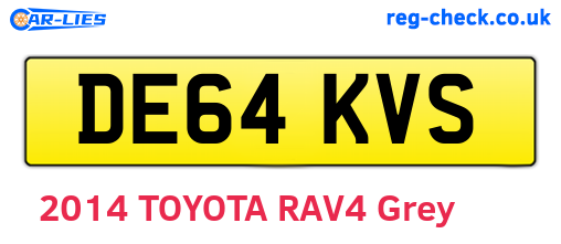 DE64KVS are the vehicle registration plates.
