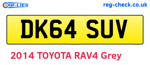 DK64SUV are the vehicle registration plates.