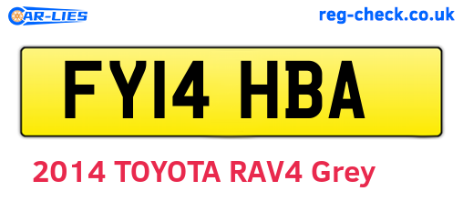 FY14HBA are the vehicle registration plates.