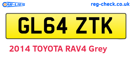 GL64ZTK are the vehicle registration plates.