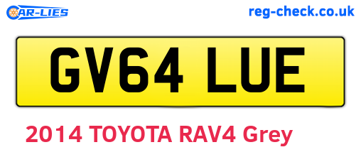 GV64LUE are the vehicle registration plates.