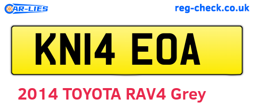 KN14EOA are the vehicle registration plates.
