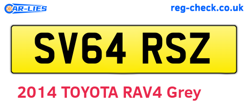 SV64RSZ are the vehicle registration plates.