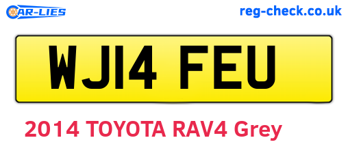 WJ14FEU are the vehicle registration plates.