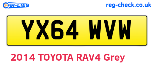 YX64WVW are the vehicle registration plates.