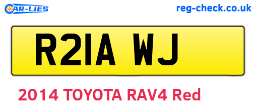 R21AWJ are the vehicle registration plates.
