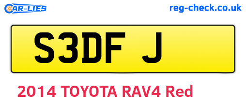 S3DFJ are the vehicle registration plates.