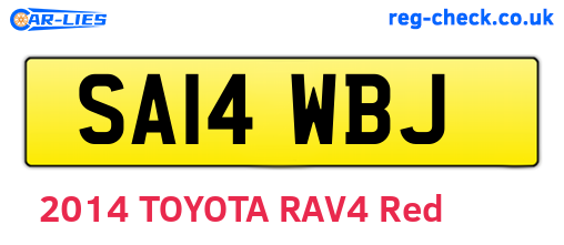 SA14WBJ are the vehicle registration plates.