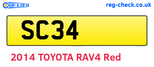 SC34 are the vehicle registration plates.