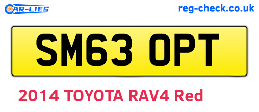 SM63OPT are the vehicle registration plates.