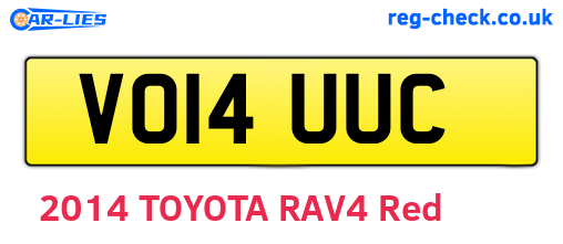 VO14UUC are the vehicle registration plates.