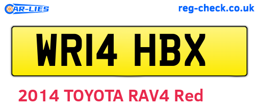 WR14HBX are the vehicle registration plates.