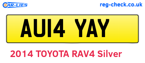 AU14YAY are the vehicle registration plates.