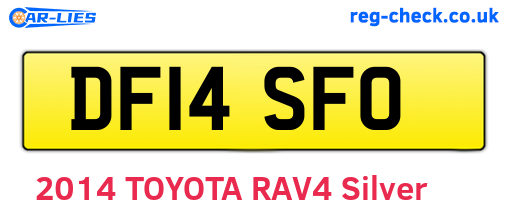 DF14SFO are the vehicle registration plates.