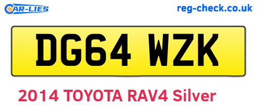 DG64WZK are the vehicle registration plates.