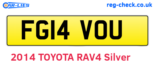 FG14VOU are the vehicle registration plates.