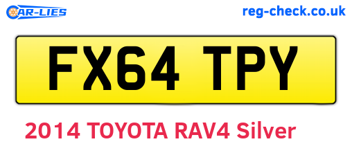 FX64TPY are the vehicle registration plates.