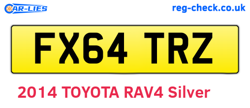 FX64TRZ are the vehicle registration plates.