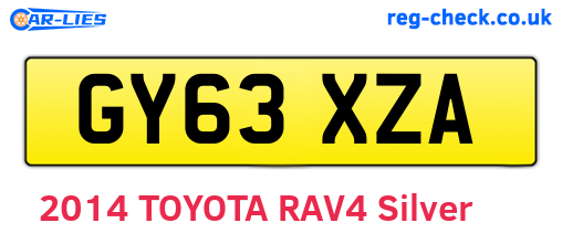 GY63XZA are the vehicle registration plates.