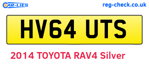 HV64UTS are the vehicle registration plates.