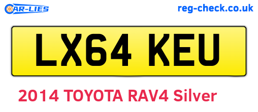 LX64KEU are the vehicle registration plates.