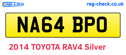NA64BPO are the vehicle registration plates.