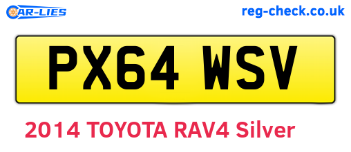 PX64WSV are the vehicle registration plates.