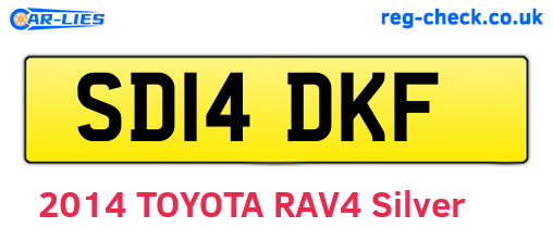 SD14DKF are the vehicle registration plates.
