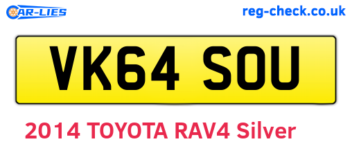 VK64SOU are the vehicle registration plates.