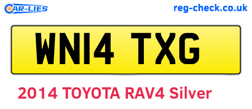 WN14TXG are the vehicle registration plates.