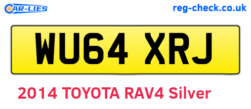 WU64XRJ are the vehicle registration plates.