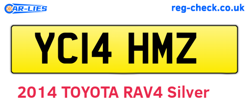 YC14HMZ are the vehicle registration plates.