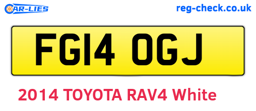 FG14OGJ are the vehicle registration plates.