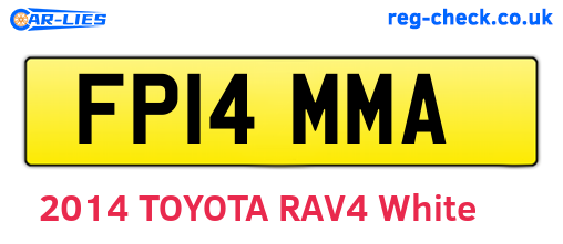 FP14MMA are the vehicle registration plates.