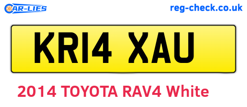 KR14XAU are the vehicle registration plates.
