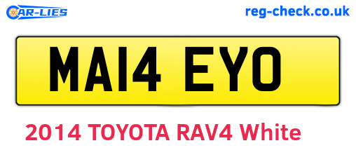 MA14EYO are the vehicle registration plates.