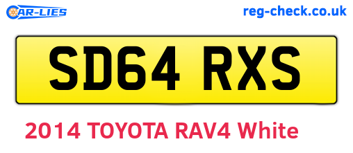 SD64RXS are the vehicle registration plates.