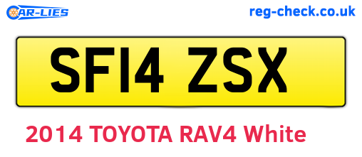 SF14ZSX are the vehicle registration plates.